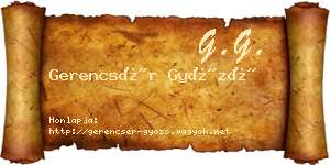 Gerencsér Győző névjegykártya